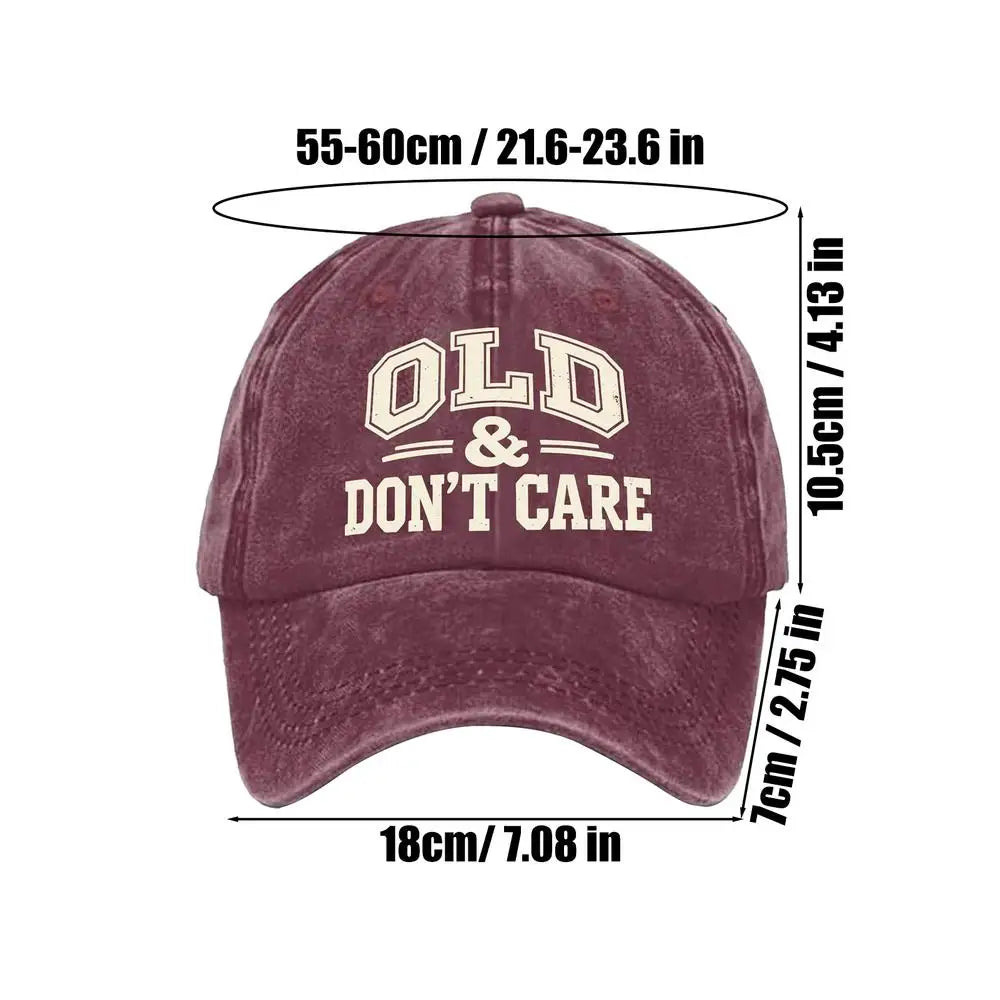 Vintage Baseball Caps Retro OLD Dont Care  printing Hat Unisex Style Distressed Washed